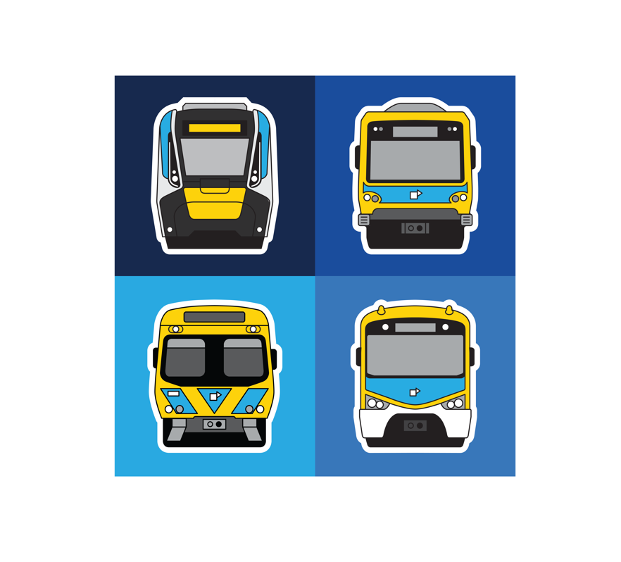 MEL Metro Train Tiles (kids and youth tee)