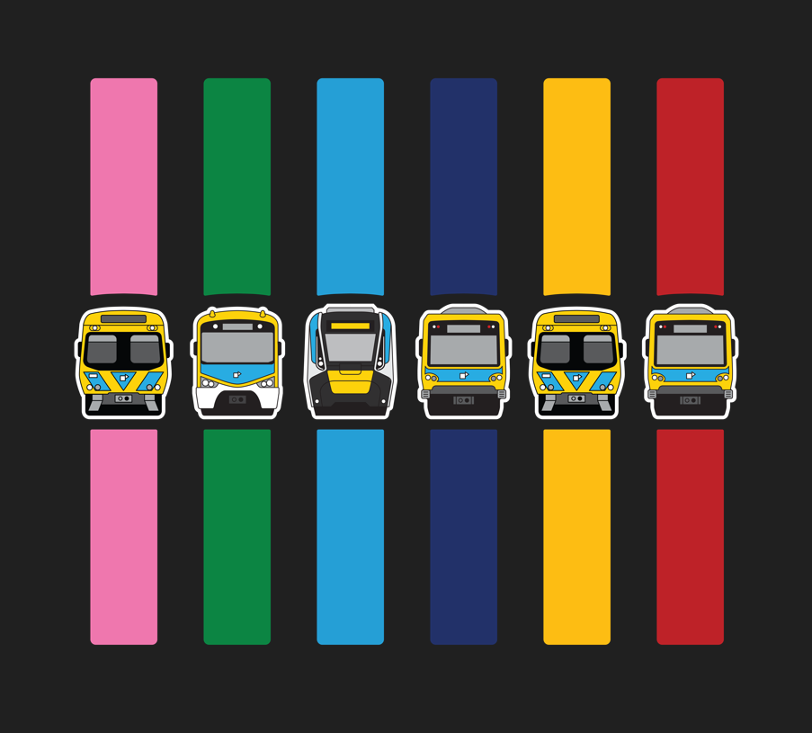 MEL Metro Train Lines (kids and youth tee)