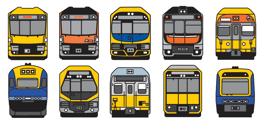 SYD NSW Trains Lineup Adult Unisex Tee
