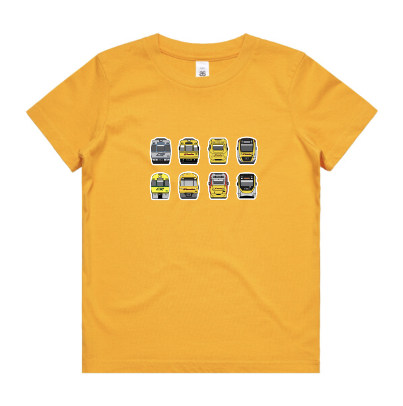 NEW!! QLD Trains Lineup Tee (kids and youth)