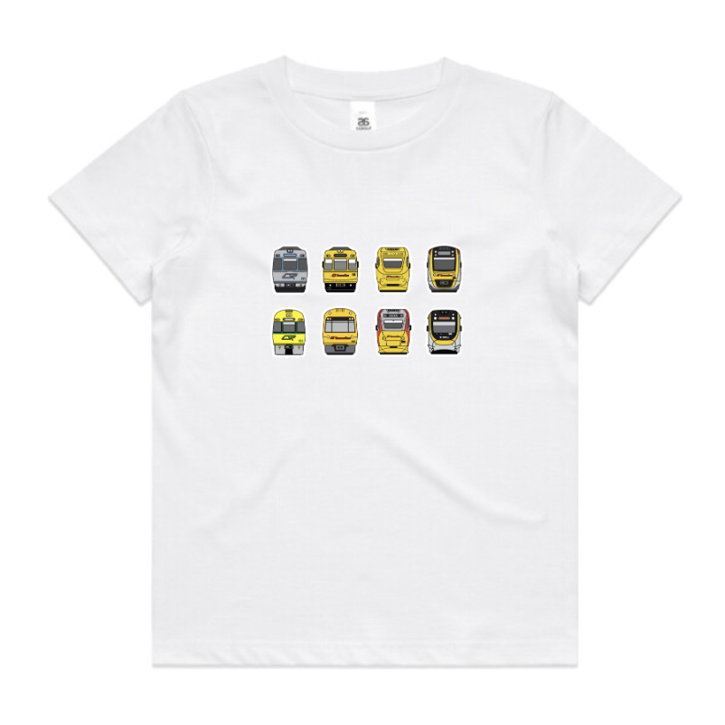 NEW!! QLD Trains Lineup Tee (kids and youth)