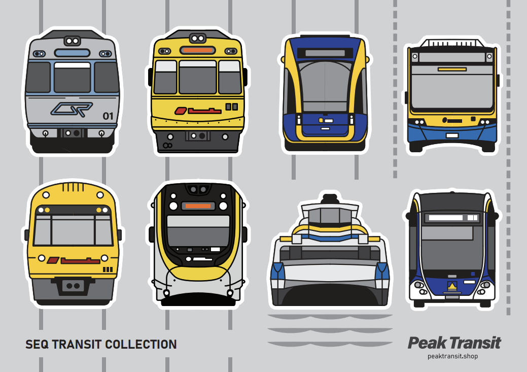 NEW!! SEQ transit lineup sticker sheet