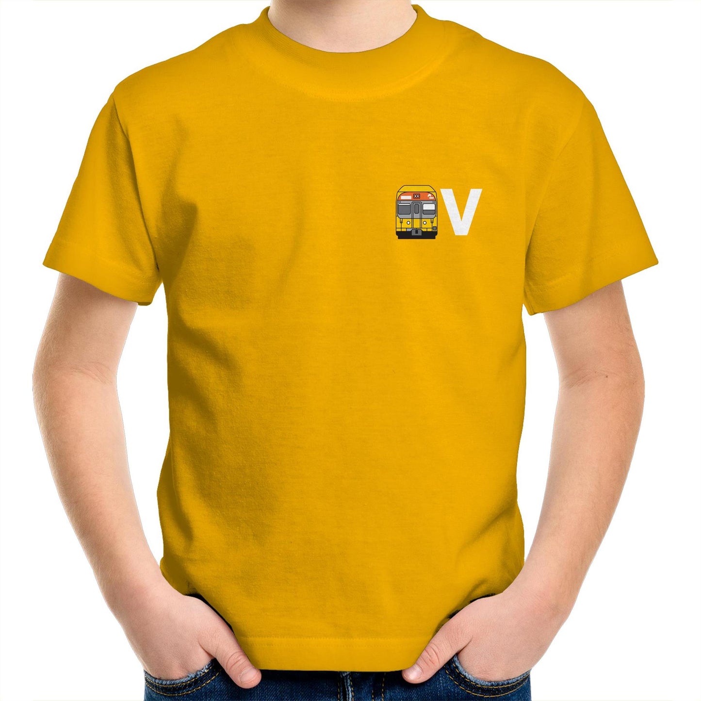 Kids Youth T-shirt V set 'Pocket' Tee