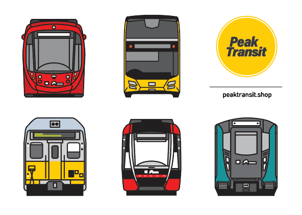 Sydney transit sticker sheet - set 1