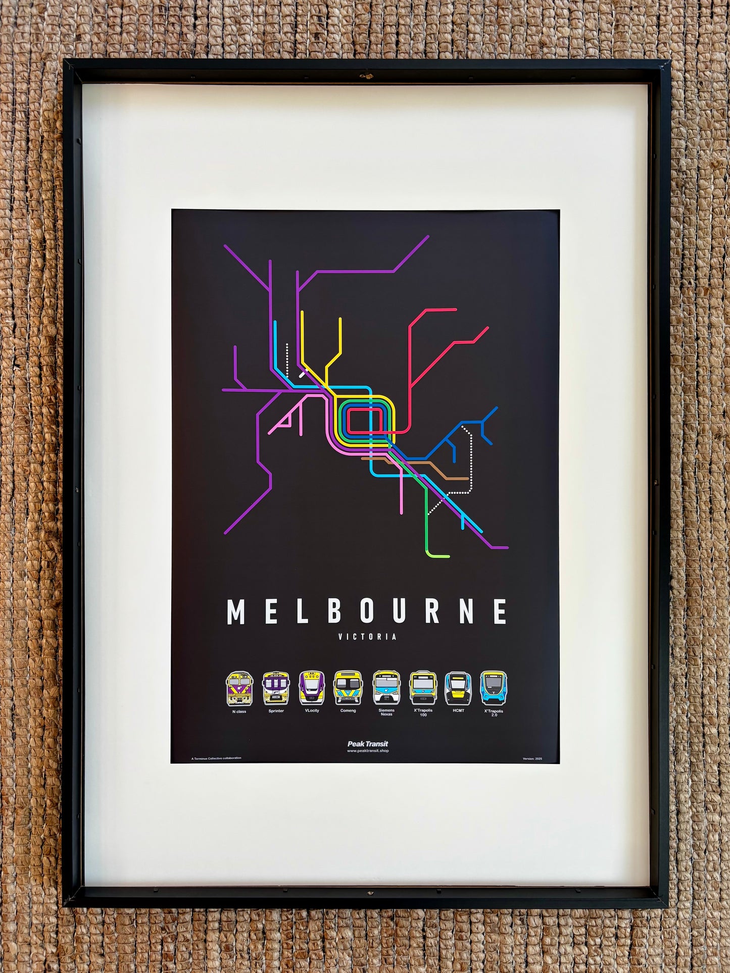MELBOURNE VICTORIA Peak Transit Poster (A2)