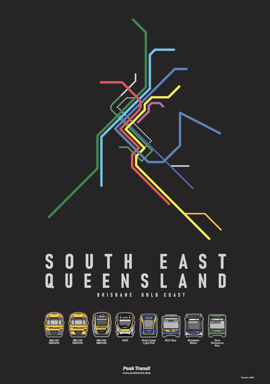 SEQ Peak Transit Poster (A2)
