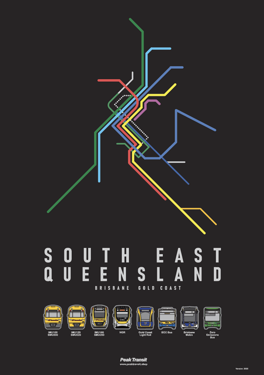 SEQ Peak Transit Poster (A2)