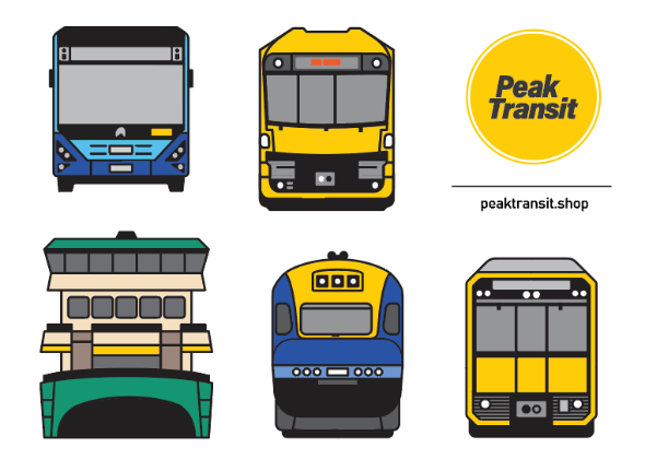 Sydney transit sticker sheet - set 2